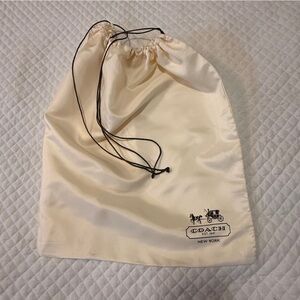 Coach Ivory Dust Bag with Black Drawstring
